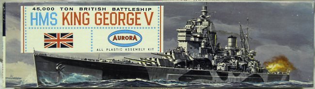 Aurora 1/600 HMS King George V British Battleship, 712-149 plastic model kit